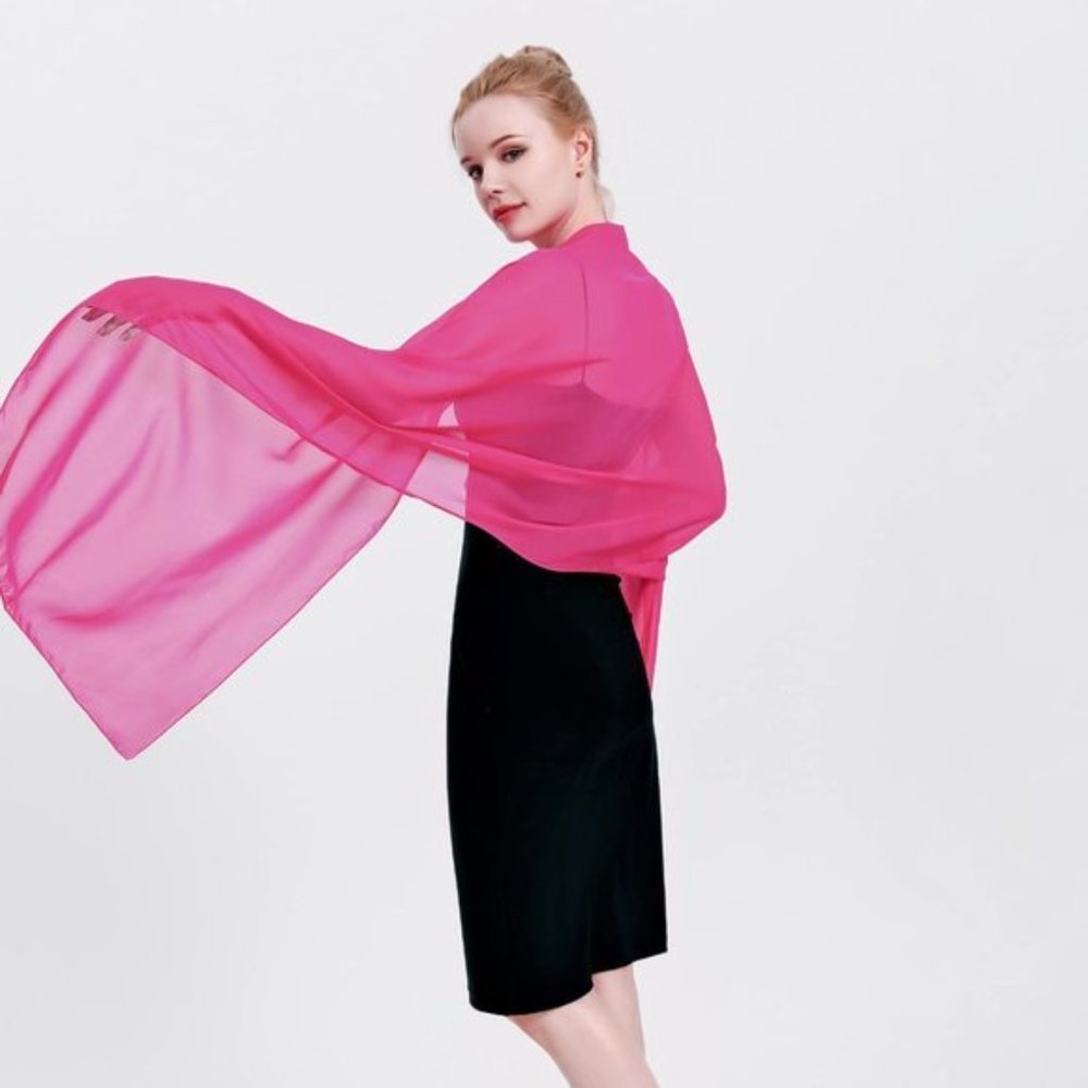 Womens Chiffon Shawls Wraps Rose